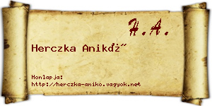 Herczka Anikó névjegykártya